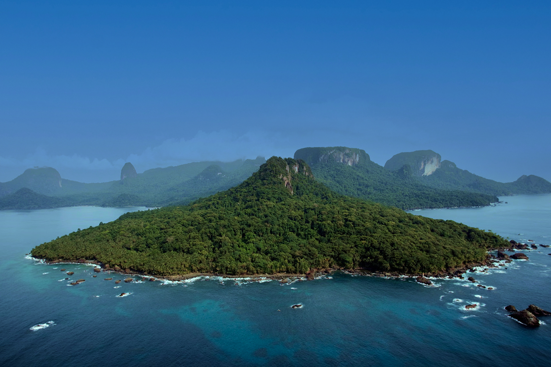 São Tomé and Príncipe islands aerial view